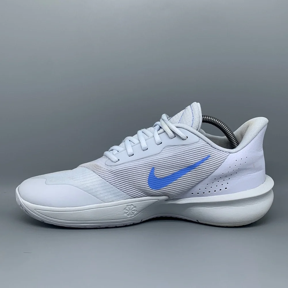 Nike Precision 7 Hard Court White Blue Grey Tennis Shoes FN4322-004 Men’s Sz 9.5